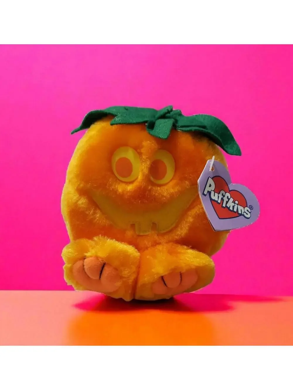 Retired Swibco Puffkins Jack Pumpkin Plush Limited Edition 1999 Halloween w/Tags